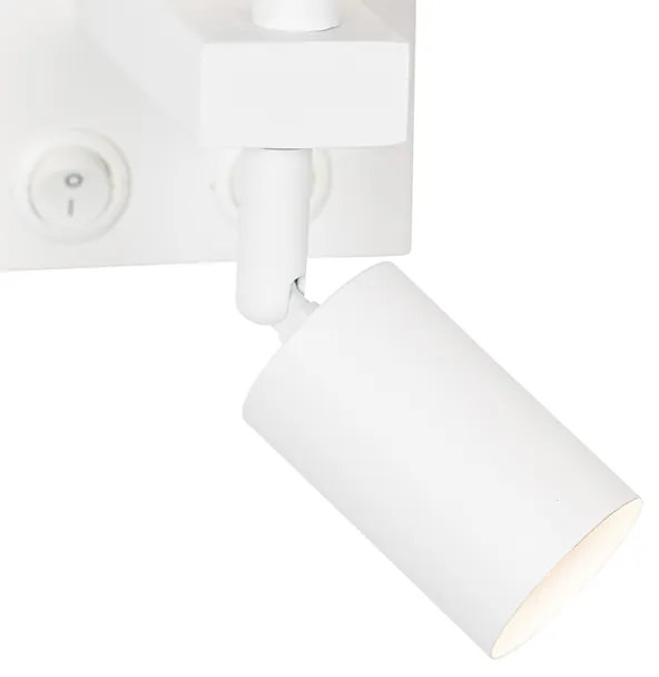Moderná nástenná lampa biela s lampou na čítanie - Brescia