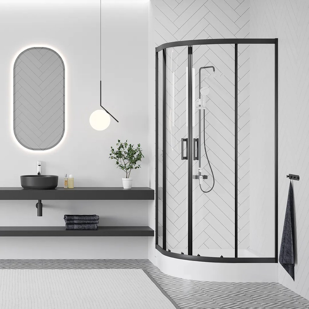 Laveo Desna, štvrťkruhová sprchová vanička 90x90x16 cm, biela, LAV-JBD_696Z