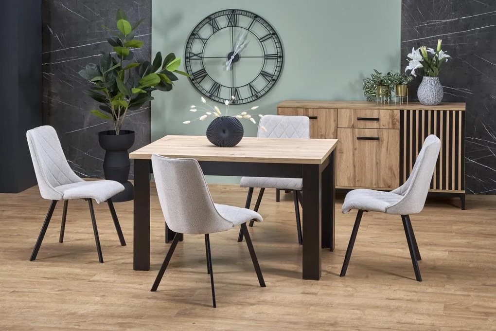 Jedálenský rozkladací stôl Bagio 120/160 cm dub artisan/čierny