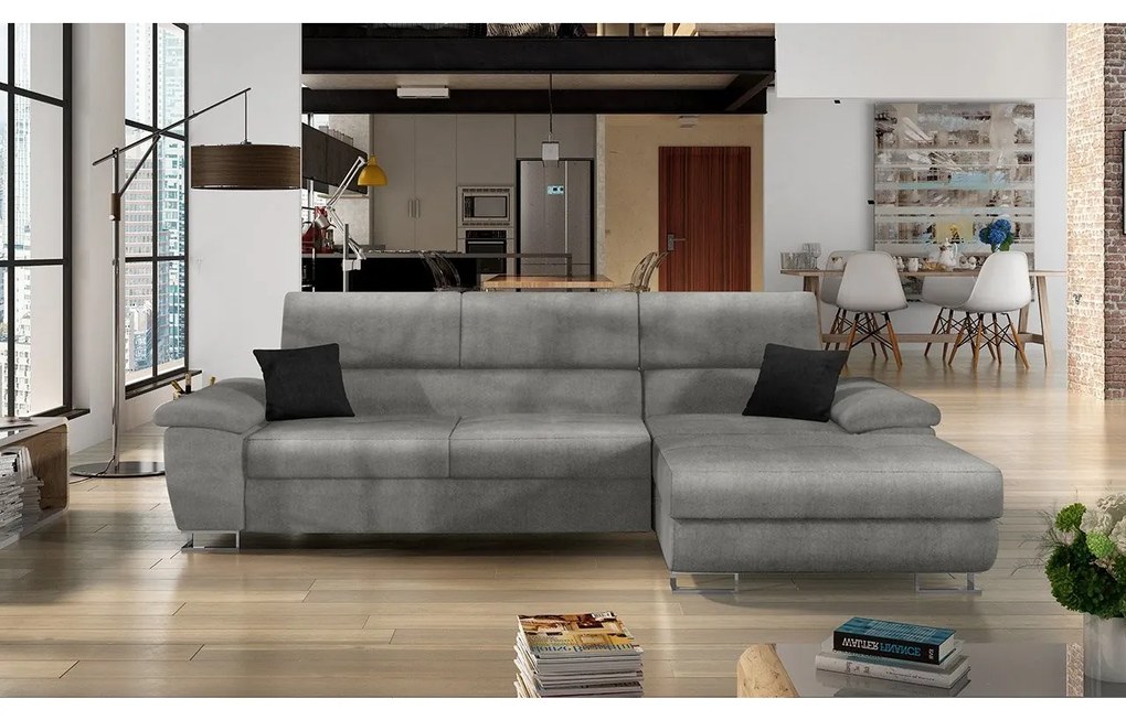 Rohová sedacia súprava Alvin Mini, Dostupné poťahy: ekokoža Soft 017 + Lux 06 + ekokoža Soft 017, Strana: ľavá