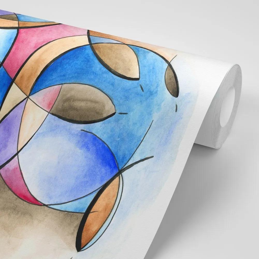Samolepiaca tapeta abstraktná kresba tvarov - 225x150