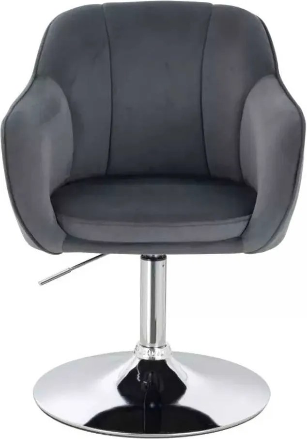 LuxuryForm DESIGN Stolička AVOLA VELUR na striebornom tanieri - tmavo šedá