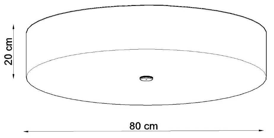 Stropné svietidlo Skala, 1x biele textilné tienidlo, (biele sklo), (fi 80 cm)