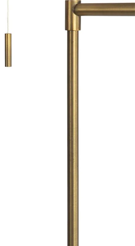 Stojaca lampa bronzová s bielym tienidlom a nastaviteľným ramenom - Ladas Deluxe