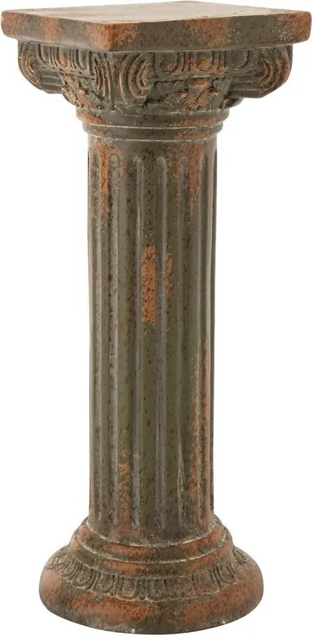 Hnedo-zlatý dekoračný podstavec pod kvety s ornamentmi - 12*12*16 cm