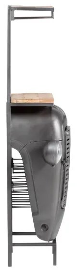 furniture-nabytek.cz - Masívny barový jedálenský stôl z kovu a dreva, lakovaný, šedý – 90×38×155 cm