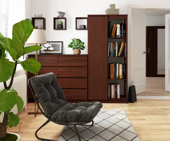 Regál R80 1D 4P CLP wenge