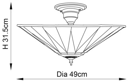 Endon 64043 - Prisadený luster Tiffany DARK STAR 3xE27/60W/230V pr. 49 cm