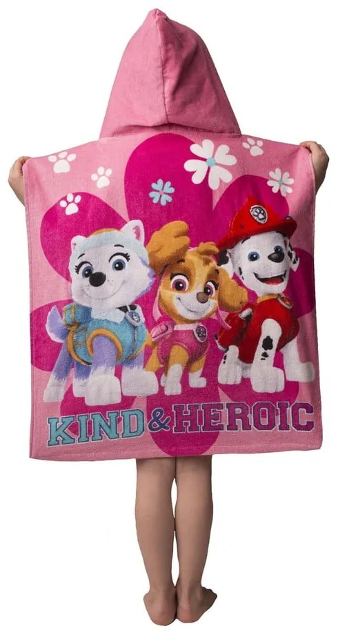 Ružové froté detské pončo Paw Patrol – Jerry Fabrics