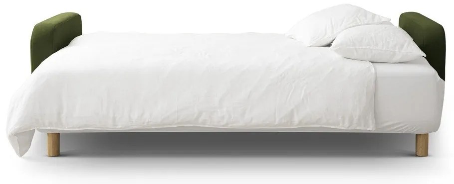 Zelená rozkladacia pohovka s úložným priestorom 231 cm Elen – Micadoni