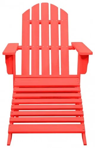 vidaXL Záhradná stolička Adirondack s otomanom jedľový masív červená-