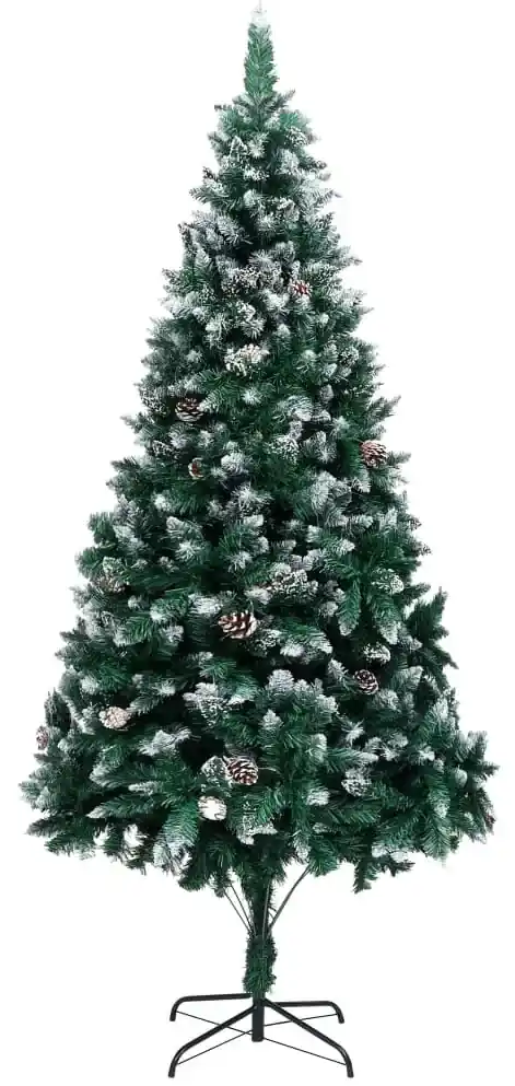 vidaXL Zasnežený umelý vianočný stromček s borovicovými šiškami 240 cm |  BIANO