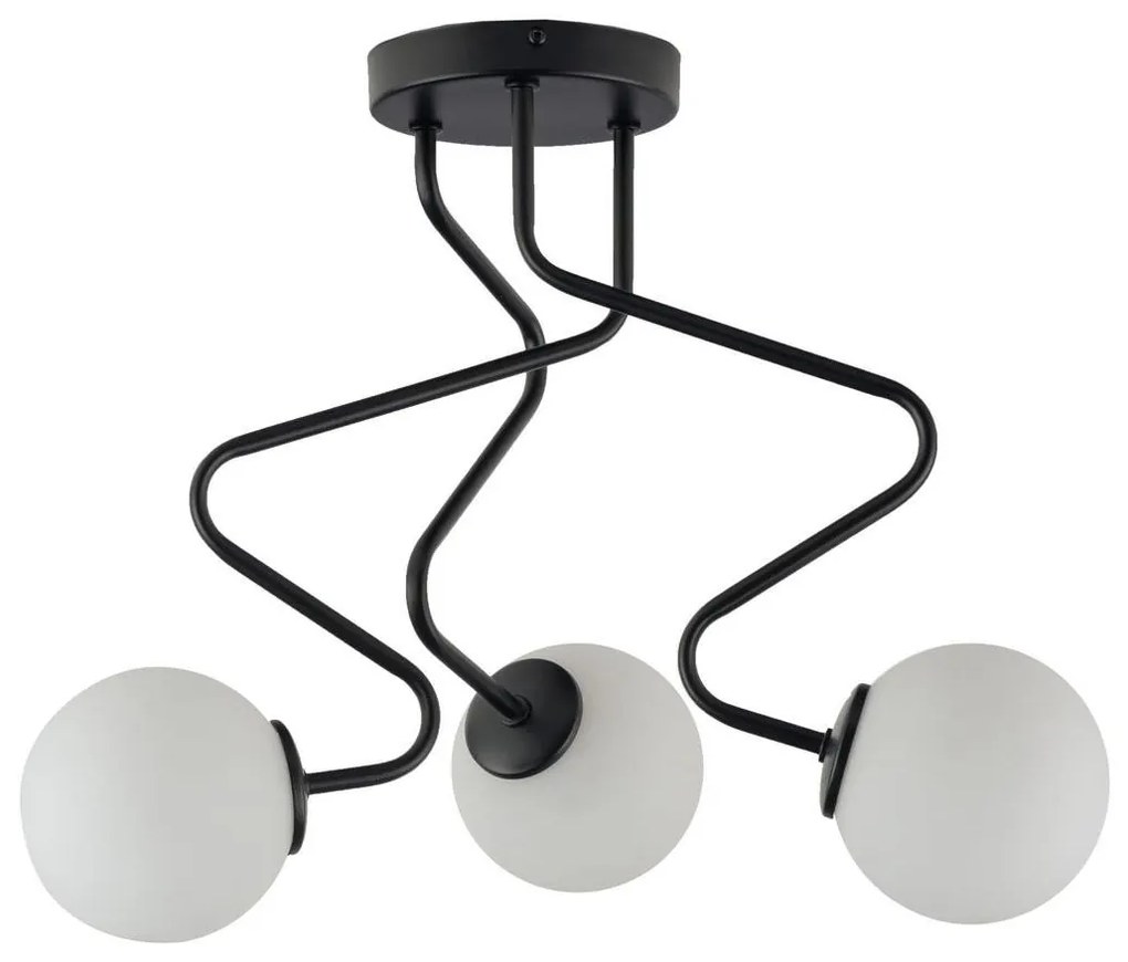 Luster na tyči ZIGZAG 3xG9/12W/230V čierna