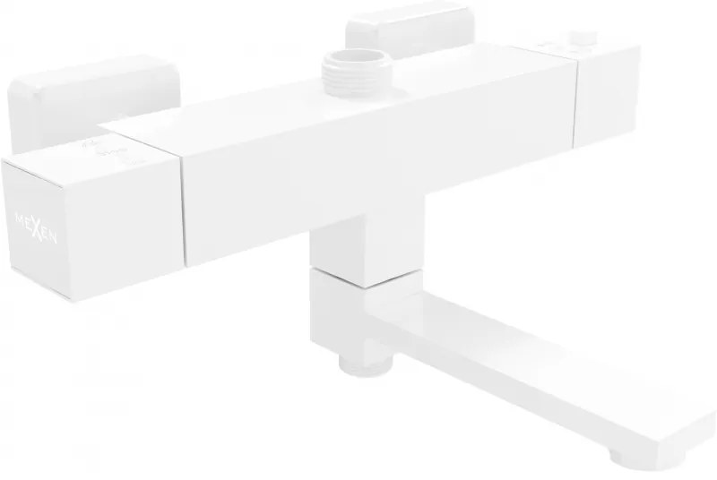 Mexen CUBE termostatická vaňová/sprchová batéria, biela, 77910-20