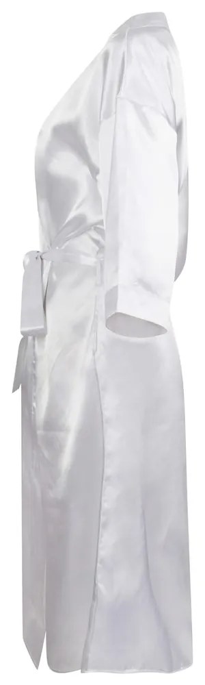 Towel City Dámsky saténový župan - Biela | M/L