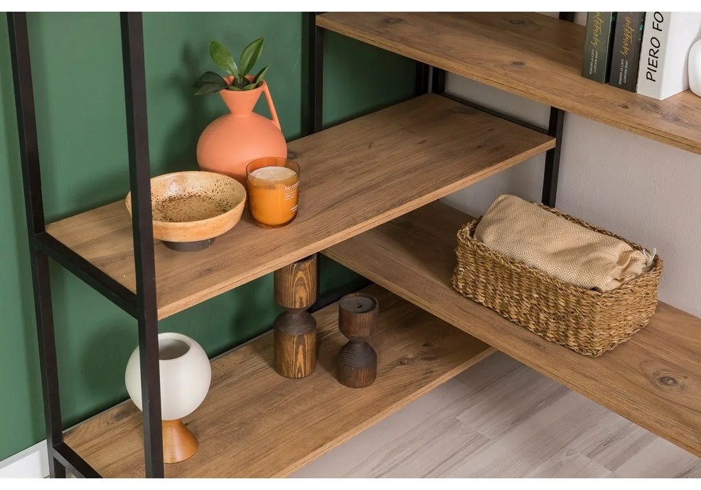 Regálová jednotka Edra Black a Atlantic Pine