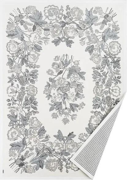 Bielo-sivý vzorovaný obojstranný koberec Narma Lihula, 140 × 70 cm