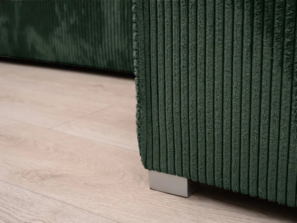 AKCIA Tmavozelená sedacia súprava do U SMART COSARO 295x140 cm II. akosť