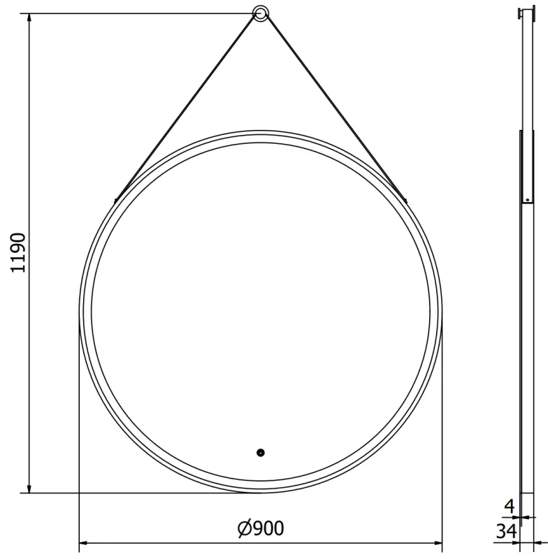 Mexen Reni, LED kúpeľňové zrkadlo s podsvietením 90x90 cm, 6000K, čierny rám, ochrana proti zahmlievaniu, 9812-090-090-611-70