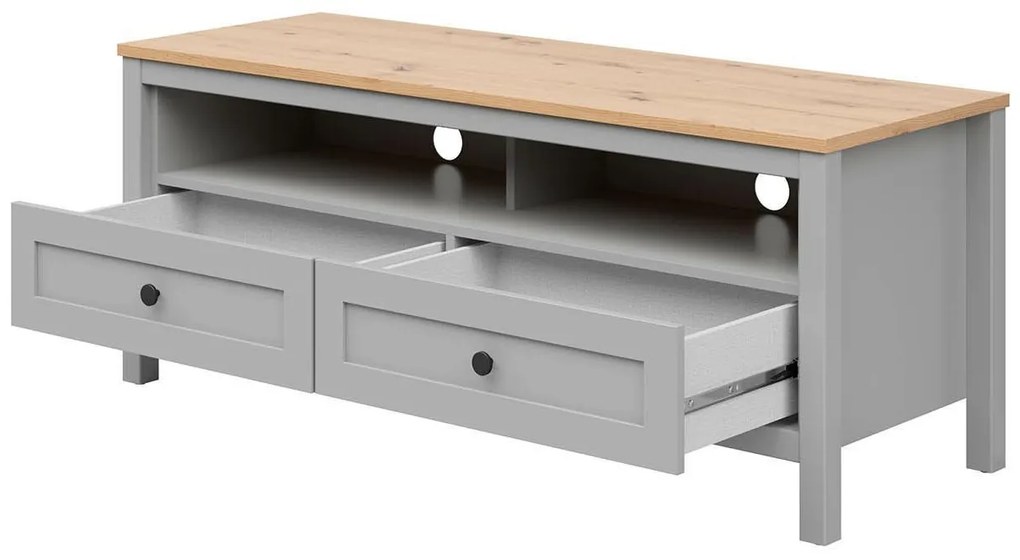 TV stolík BRW Salga 11 (arktická sivá + dub artisan) . Akcia -30%. Vlastná spoľahlivá doprava až k Vám domov. 1098475