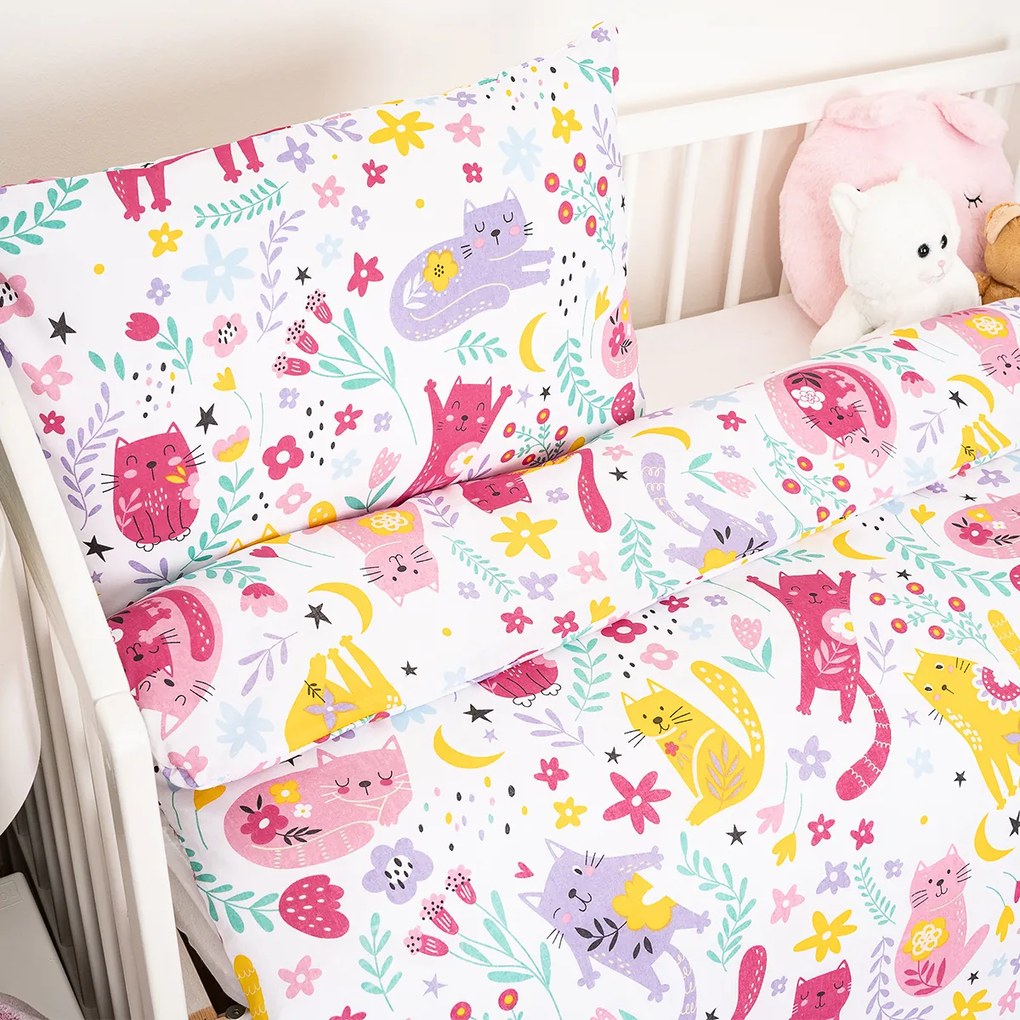4Home Detské bavlnené obliečky do postieľky Playful Paws, 100 x 135 cm, 40 x 60 cm