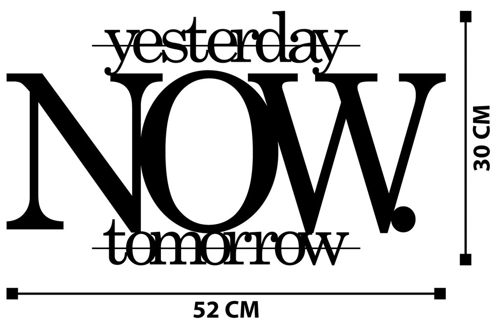 Nástenná kovová dekorácia Now čierna