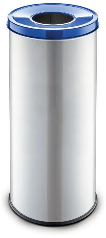 Kovový kôš na triedený odpad 45 L strieborný, papier