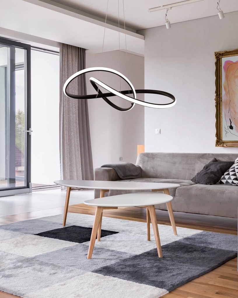 Toolight - LED závesné svietidlo APP395-CP + diaľkové ovládanie, čierna, OSW-06911