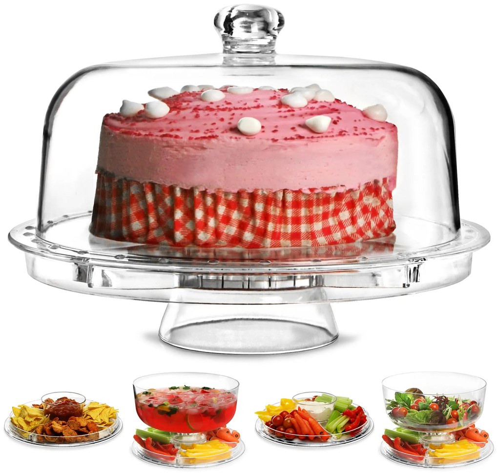 Bar@drinkstuff Multifunkčný 5v1 stojan na koláče a misa