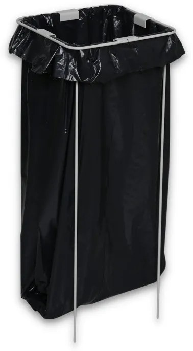 Kôš na triedený odpad 50 l, stojan na odpadkové vrecia, sivá/žltá