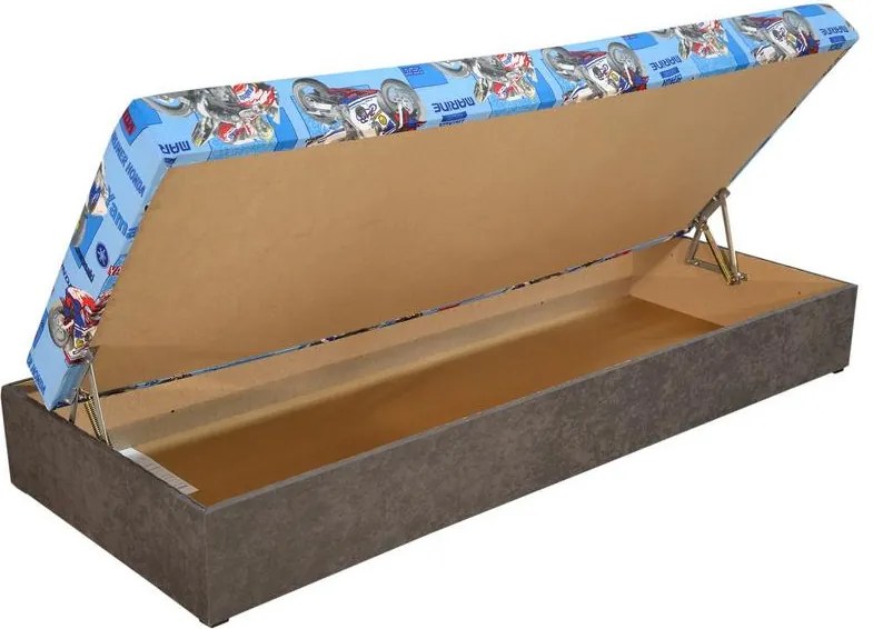 Posteľ Hurikán 80x200 cm, šedá/modrá