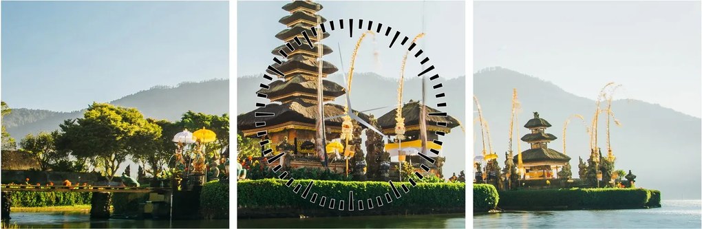 Obraz Mount Batur (s hodinami) (90x30 cm)