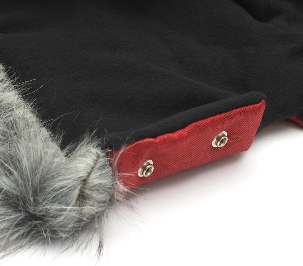 Rukávník na kočiar 2v1 New Baby s kožušinkou red