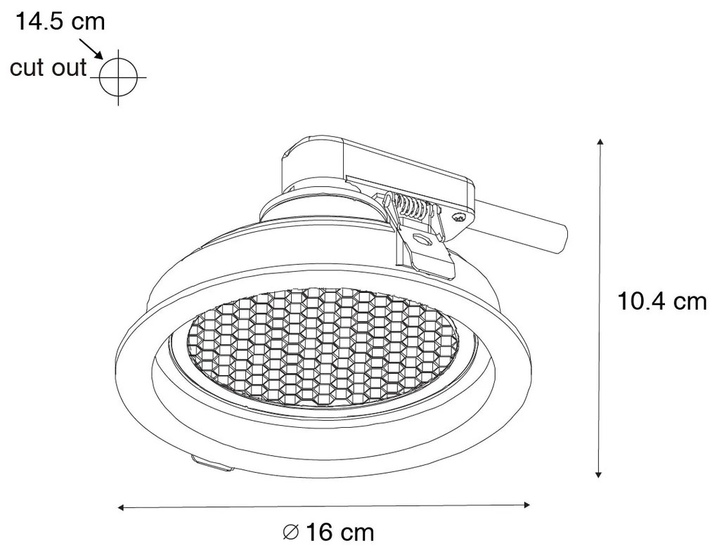 Moderné zapustené bodové svetlo zlaté nastaviteľné - Coop 111 Honey