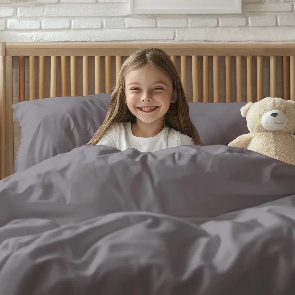 Detské bavlnené posteľné obliečky do postieľky Moni MO-077 Sivé Do postieľky 100x135 a 40x60 cm