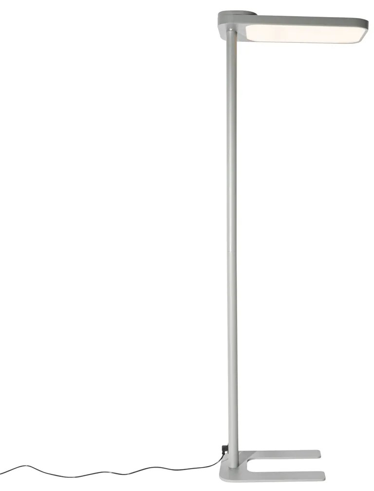 Denná stojaca lampa sivá štvorcová vrátane LED a stmievača - Guzo