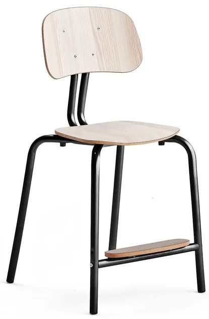 Školská stolička YNGVE, 4 nohy, antracit, jaseň, V 520 mm