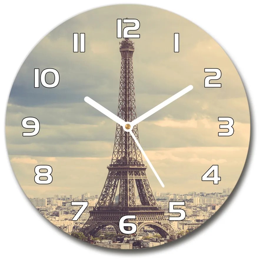 Sklenené hodiny okrúhle Eiffelova veža Paríž pl_zso_30_f_67211214