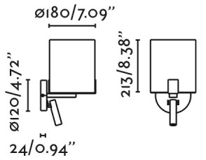 FARO 20053 - LED Nástenná lampa NILA 1xE27/15W/230V + LED/3W krémová/čierna