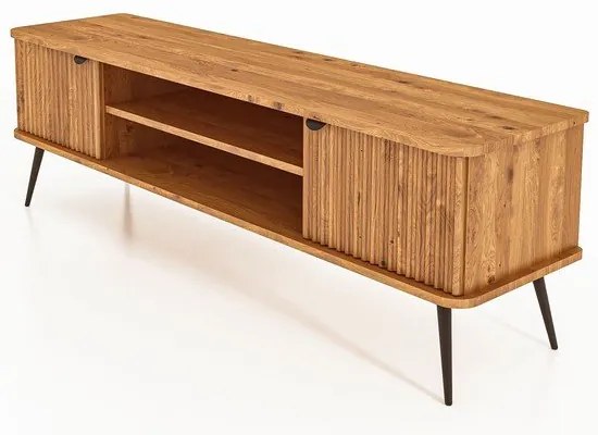 TV stolík z dubového dreva v prírodnej farbe 180x57 cm Kula - The Beds