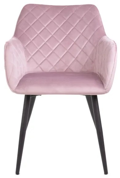 Jedálenská stolička SHELTON zamatová ružová 860497