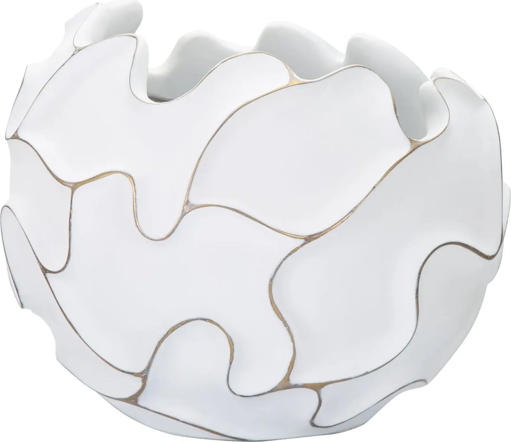 Dizajnový kvetináč Gaspeau Lines 44 cm biely