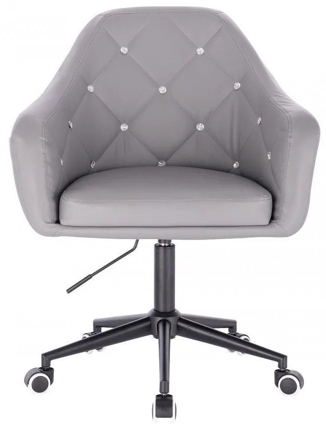 LuxuryForm DESIGN Kreslo ROMA na čiernej podstave s kolieskami - šedé