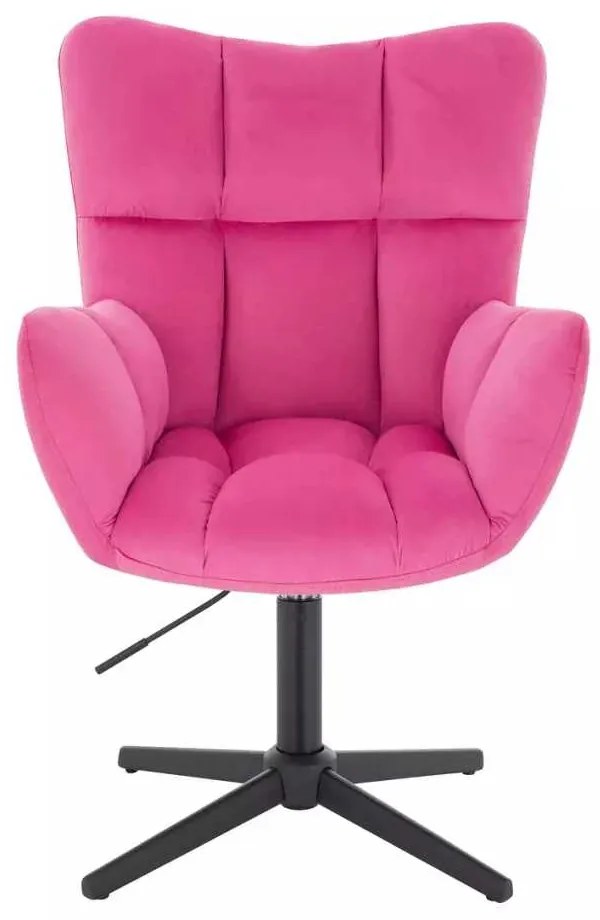 LuxuryForm DESIGN Kreslo AURORA VELUR na čiernom kríži - tmavo ružové