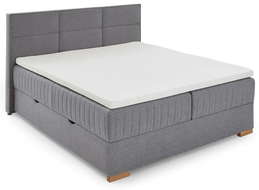 Sivá boxspring posteľ s úložným priestorom 160x200 cm Tambo – Meise Möbel