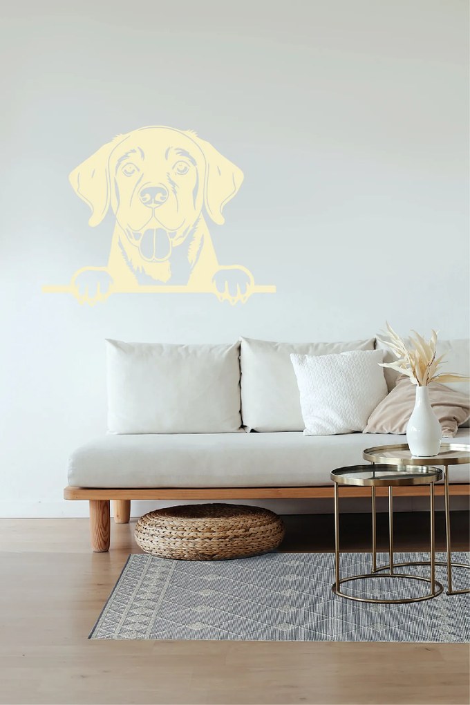Veselá Stena Samolepka Labradorský retriever Farba: oranžová, Veľkosť: 80 x 62 cm