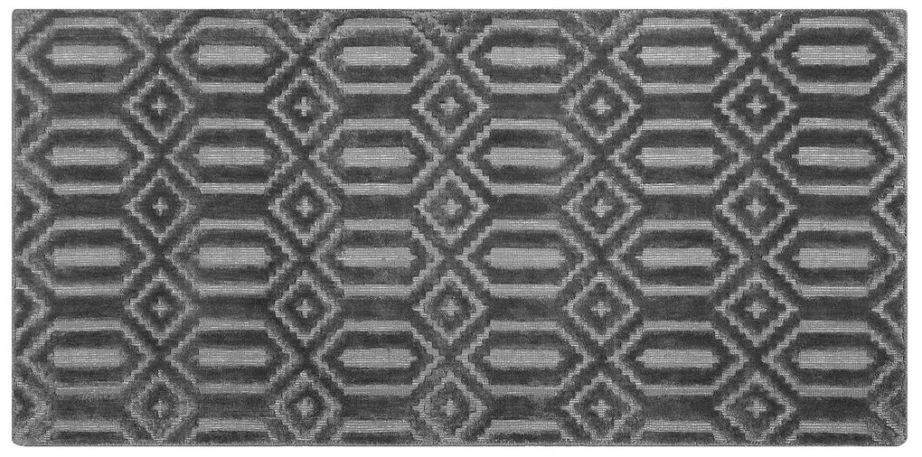 Viskózový koberec 80 x 150 cm sivý ADATEPE Beliani