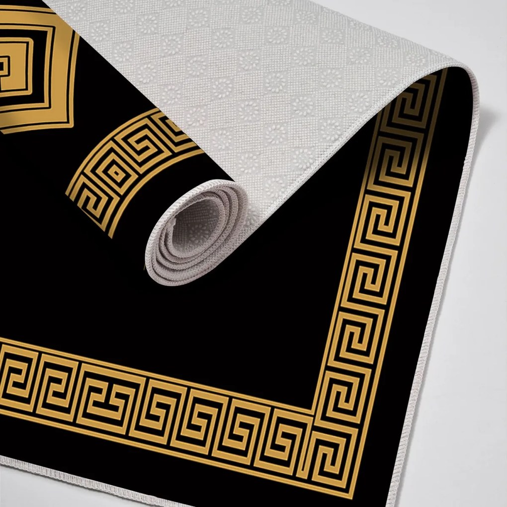 Súprava 2 kusov kúpeľňových predložiek Labyrint zlatá/čierna