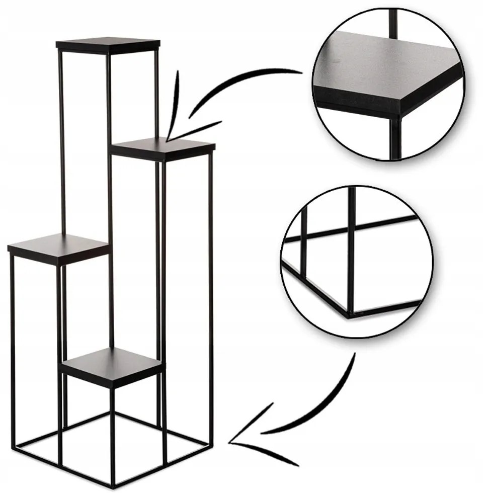 Kvetinový stojan LOFT 110 cm čierny