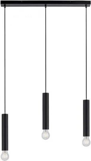 Leuchten Direkt 15618-18 - Luster na lanku BRUNA 3xE27/60W/230V čierna